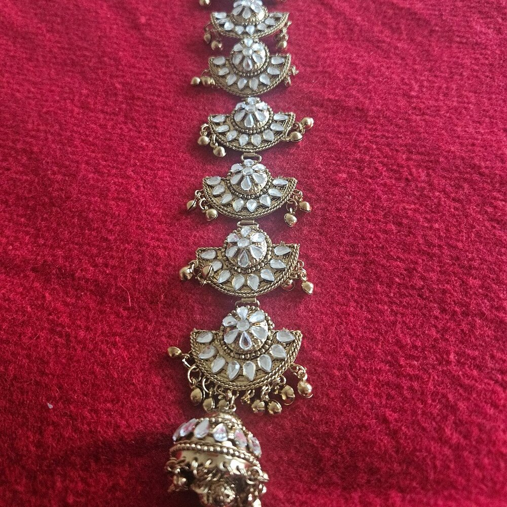 Long Hair Kundan Hair Braided Pin Accessories Brooch Bridal